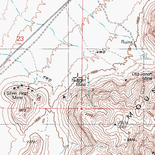 Topographic Map of Nugget Mine, AZ