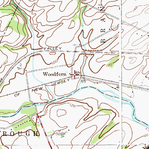 Topographic Map of Woodfern, NJ