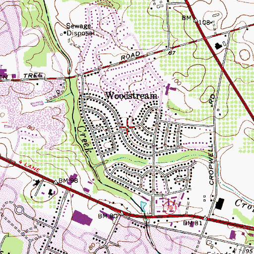 Topographic Map of Woodstream, NJ