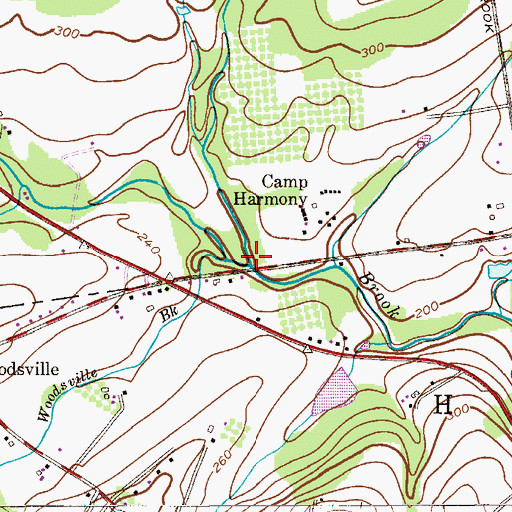 Topographic Map of Woodsville Brook, NJ