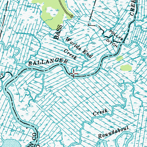 Topographic Map of Worlds End Creek, NJ