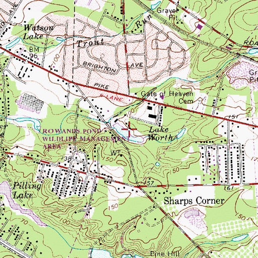Topographic Map of Lake Worth, NJ