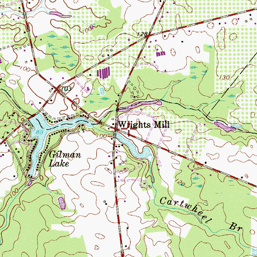 Topographic Map of Wrights Mill, NJ