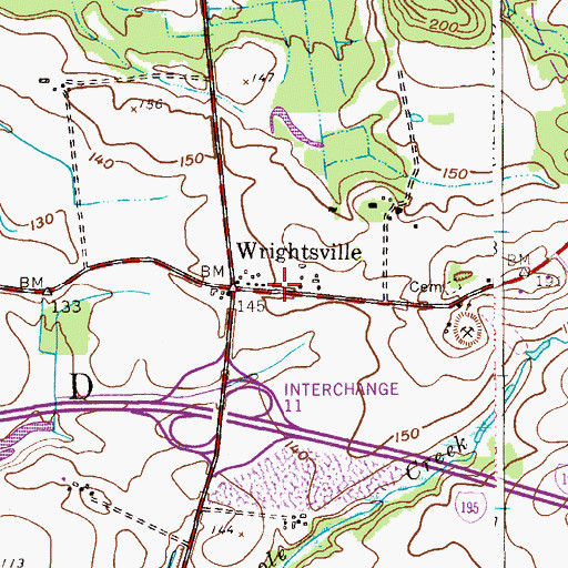 Topographic Map of Wrightsville, NJ