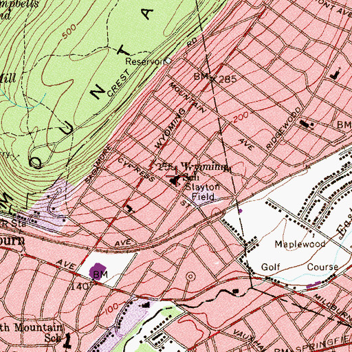 Topographic Map of Wyoming Elementary School, NJ