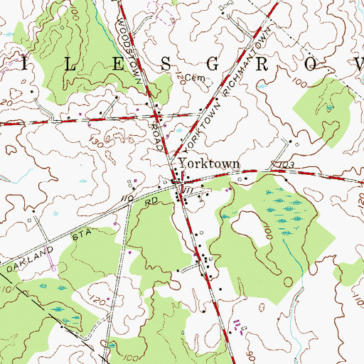 Topographic Map of Yorktown, NJ