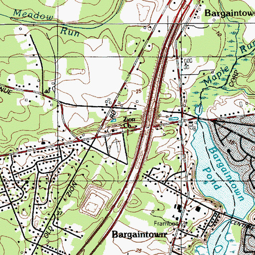 Topographic Map of Zion Church, NJ