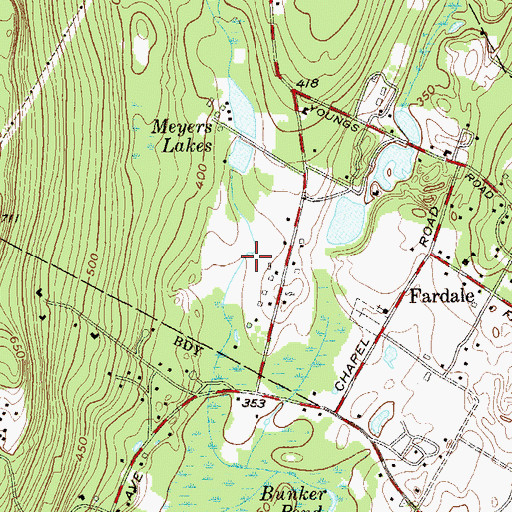 Topographic Map of Hands Lake, NJ