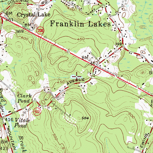 Topographic Map of Kings Pond, NJ