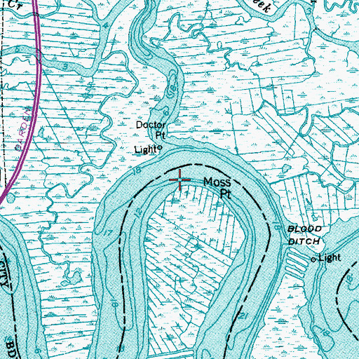 Topographic Map of Moss Point, NJ
