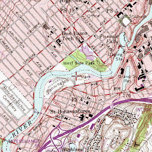 Topographic Map of Slippery Rock Brook, NJ