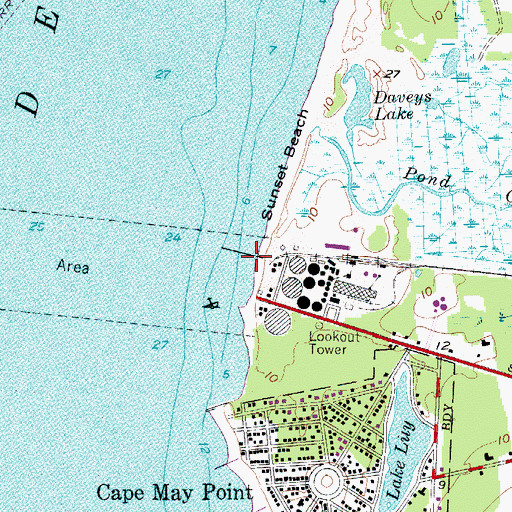 Topographic Map of Sunset Beach, NJ