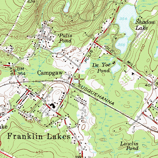 Topographic Map of Valentine Pond, NJ