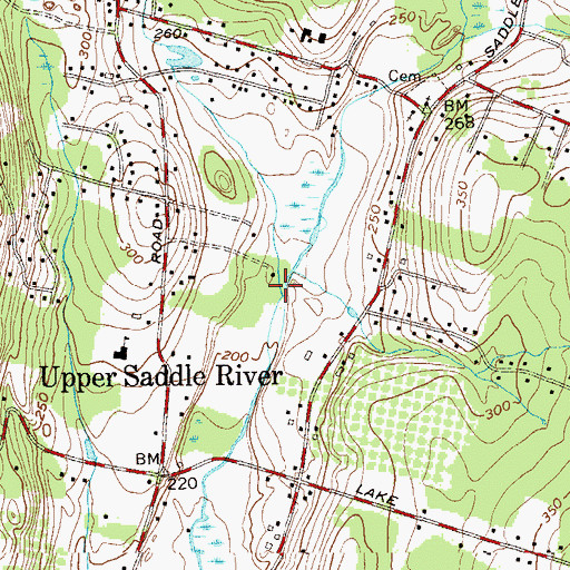 Topographic Map of West Branch Saddle River, NJ