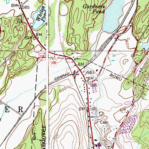 Topographic Map of Andover Junction, NJ