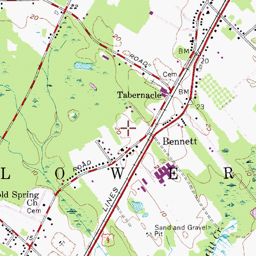 Topographic Map of Township of Lower, NJ