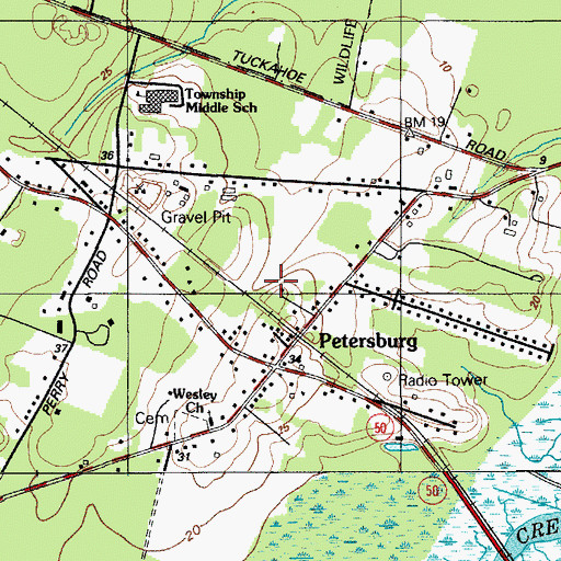 Topographic Map of Township of Upper, NJ