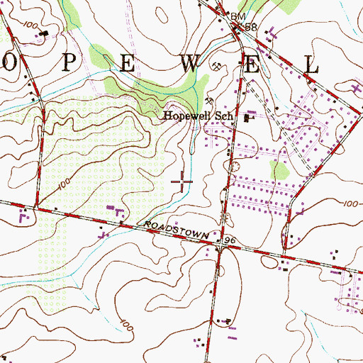 Topographic Map of Township of Hopewell, NJ