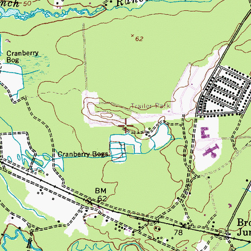 Topographic Map of Township of Pemberton, NJ