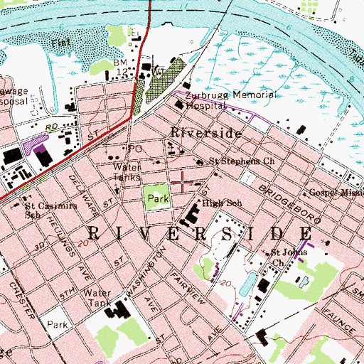 Topographic Map of Township of Riverside, NJ