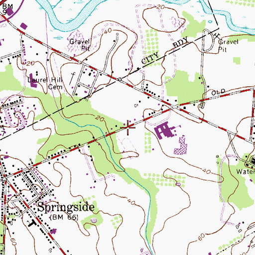 Topographic Map of Township of Burlington, NJ