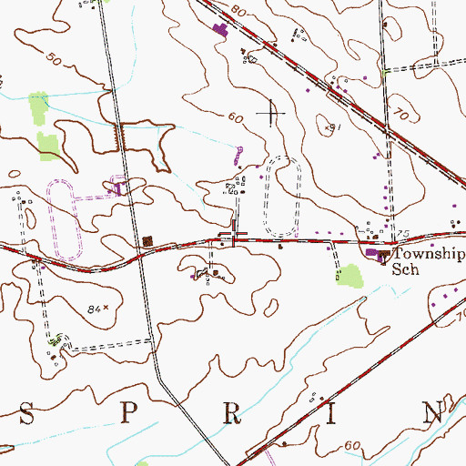 Topographic Map of Township of Springfield, NJ