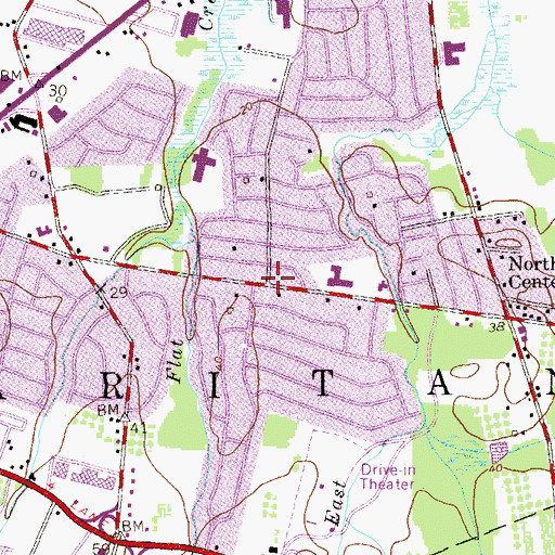 Topographic Map of Township of Hazlet, NJ