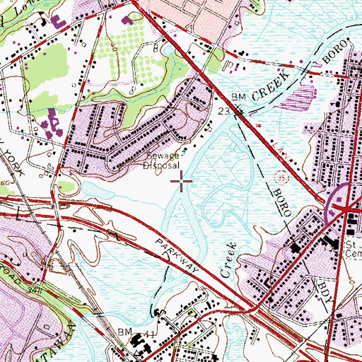 Topographic Map of Township of Aberdeen, NJ