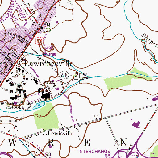 Topographic Map of Township of Lawrence, NJ