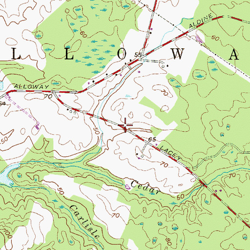 Topographic Map of Township of Alloway, NJ