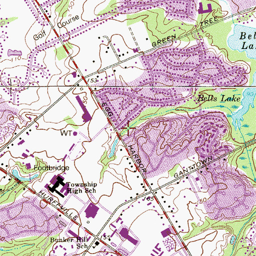 Topographic Map of Township of Washington, NJ