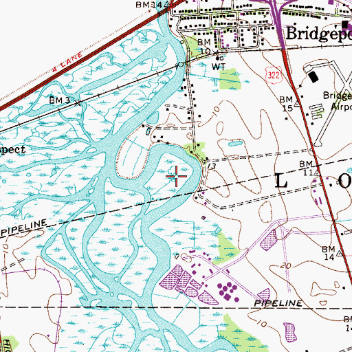 Topographic Map of Township of Logan, NJ