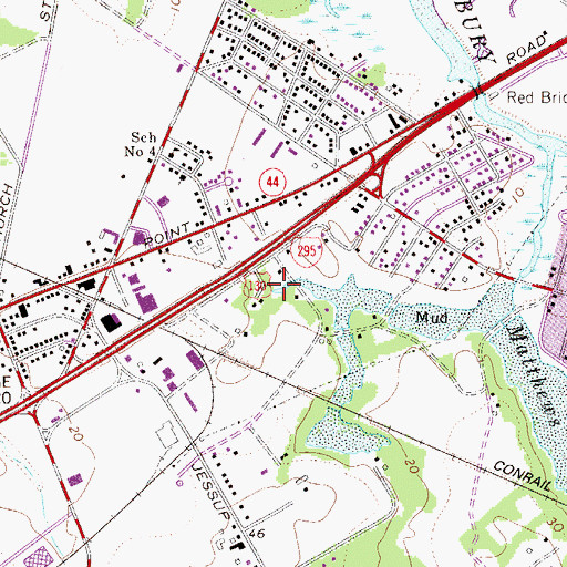Topographic Map of Township of West Deptford, NJ
