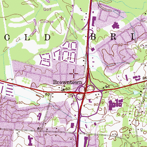 Topographic Map of Township of Old Bridge, NJ