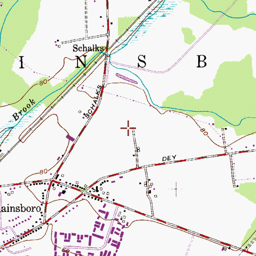 Topographic Map of Township of Plainsboro, NJ