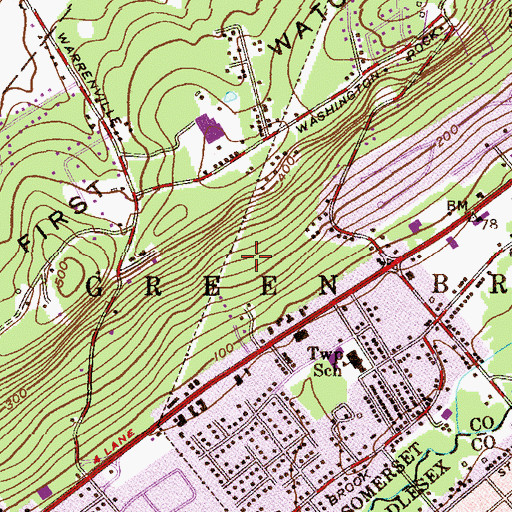 Topographic Map of Township of Green Brook, NJ