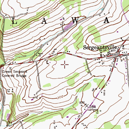 Topographic Map of Township of Delaware, NJ