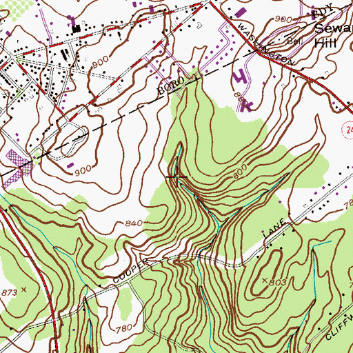 Topographic Map of Township of Chester, NJ