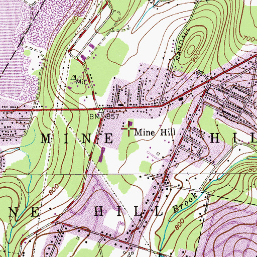Topographic Map of Township of Mine Hill, NJ