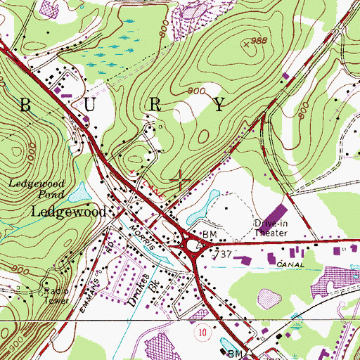 Topographic Map of Township of Roxbury, NJ