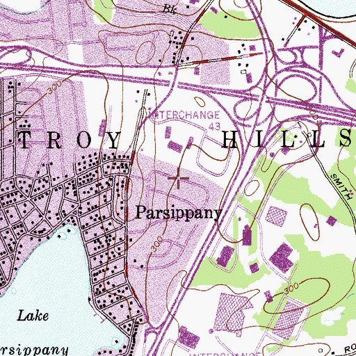 Topographic Map of Township of Parsippany-Troy Hills, NJ