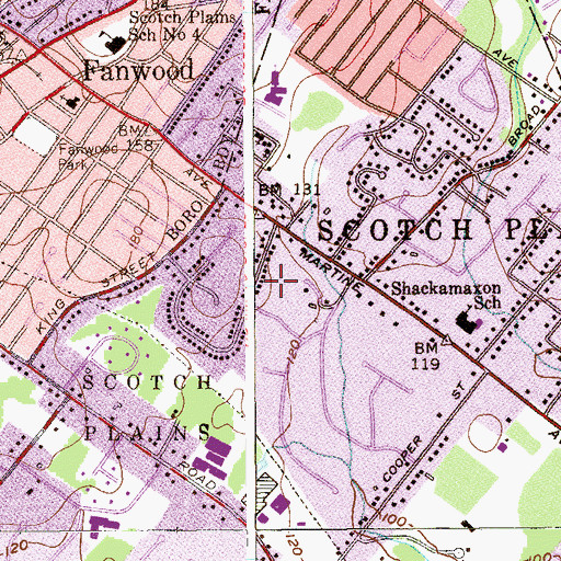 Topographic Map of Township of Scotch Plains, NJ