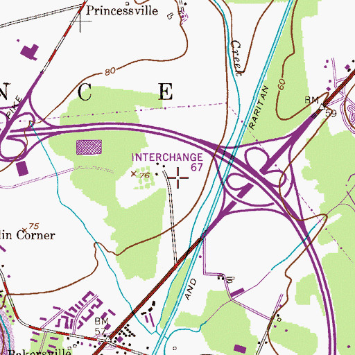 Topographic Map of Mercer County, NJ