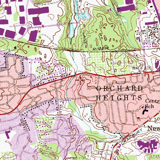 Topographic Map of Middlesex County, NJ