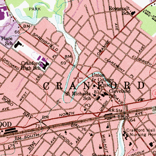 Topographic Map of Union County, NJ