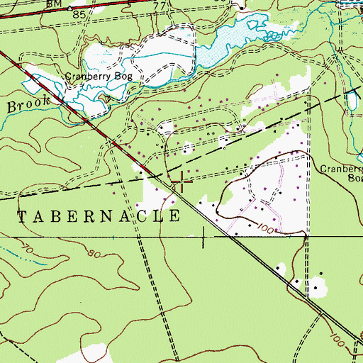Topographic Map of Burlington County, NJ