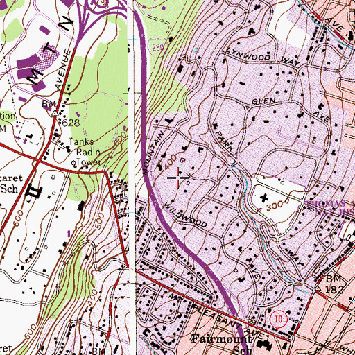 Topographic Map of Essex County, NJ