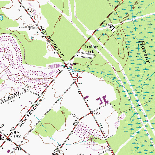 Topographic Map of Andrews, NJ
