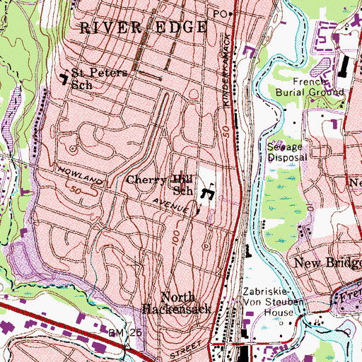 Topographic Map of Cherry Hill, NJ