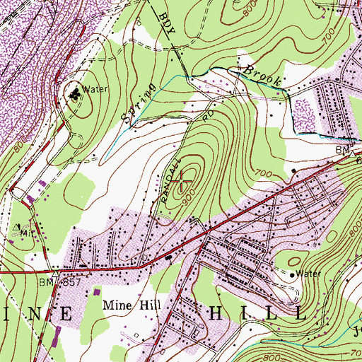 Topographic Map of Randall Hill, NJ